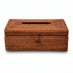 Caja de Pañuelos Ligera de Ratán Natural con Detalles Hechos a Mano, Proveedor de Regalos Sostenibles, Decoración para el Hogar, Vietnam - Product Image 4
