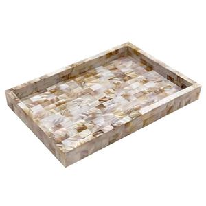 Plateau de service en nacre de taille personnalisée en forme de rectangle plateau de service pour thé café collations et bonbons plateau de service au prix le moins cher - Product Image 1