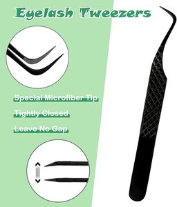 Pinzas de pestañas de precisión profesional para mujeres Pinzas de pestañas de Punta puntiaguda para extensiones de pestañas - Product Image 2