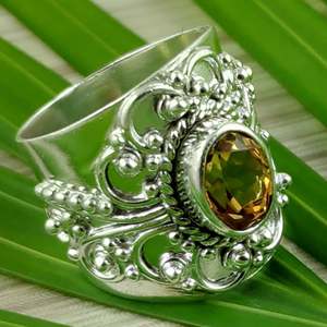 Bague Bohème Chic en Argent Sterling 925 avec Citrine Faite à la Main, Pierre de Naissance de Novembre, Diamant Taille Ovale, Idéale pour Cadeau d'Anniversaire - Product Image 6