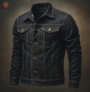 Veste en jean classique pour homme - Coupe ajustée vintage en coton - Veste en jean décontractée - Imperméable et respirante - Automne/Printemps/Hiver - Product Image 5