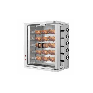 Horno comercial a gas para asar pollos - 32.33kW - con 5 brochetas para hasta 30 pollos - Product Image 1