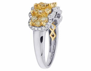 Joyería de lujo de estilo único en plata de ley S925 acento amarillo Iced Out Moissanite anillo de bodas de diamantes para mujer - Product Image 3