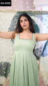 Nouveau modèle Festival et fête Star Georgette avec robes fantaisie en dentelle Anarkali et impression numérique Dupatta fantaisie avec travail en dentelle - Product Image 6