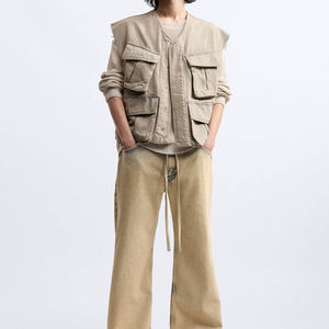 Man Women Denim Vest Fashionable Outfit Sleeveless Jacket Retro Modern Slim Fit Stylish Casual Trendy Streetwear Clothing Wear - Product Image 3