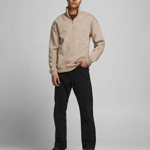 2025 New Design Custom Solid Color Winter Sweatshirt Half Zipper <b>Fleece</b> Sherpa Pullover Sweatshirt for <b>Men</b> OEM Serviced - Product Image 3