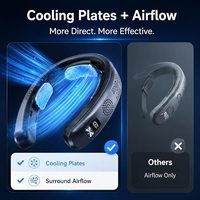 Ventilateur de cou portable en plastique, refroidisseur portable, 3 plaques de refroidissement, 6000 mAh rechargeable, sans pales, flux d'air 3D, silencieux, ventilateur personnel