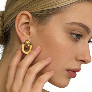 Pendientes de Acero Inoxidable para Mujer, Chapados en Oro de 18K, Estilo Vintage, Joyería Elegante en Color Oro y Plata para Aniversario - Product Image 5