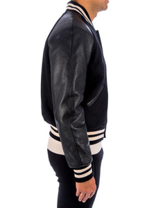 Men's Casual Winter Varsity <b>Jackets</b> Wool Body Leather Sleeves <b>Heated</b> Letterman Design CollegeBaseballjacket for men DDP Shipping - Product Image 4
