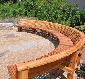 Banc de foyer extérieur circulaire (bois massif) - Product Image 6