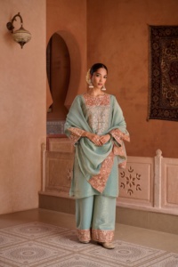 Conjunto de Traje Kurta Largo Premium para Mujer, Atuendo Tradicional, Fabricante OEM, Mejor Precio al por Mayor - Product Image 3