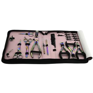 Pince à extension de cheveux Microlink rose avec logo personnalisé avec pinces à cheveux et boucle de traction Kit d'outils d'aiguilles en acier inoxydable de types C - Product Image 3
