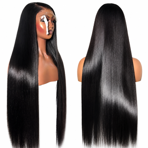 Peluca de Cabello Humano Liso Vietnamita, Color Natural, Peluca con Frente de Encaje 13x4, Cabello Suave y Sedoso, Línea de Cabello Pre-Desplumada - Product Image 1