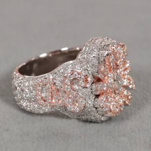 Anillo de oro rosa de 14 quilates para hombre con moissanita cultivada en laboratorio de 0,5 quilates, joyería fina de diamantes para boda o compromiso, regalo perfecto - Product Image 3