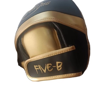 Casco de Seguridad para Boxeo, Casco Deportivo de Boxeo para Adultos, Diseño Dorado y Negro de Cuero PU, Visera Doble, Protección Facial Media - Product Image 5