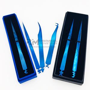 Pinzas de punta de fibra de alta calidad, extensión de pestañas de volumen de racimo de 90 grados, pinzas de pestañas de acero inoxidable, estilo inferior a pedido - Product Image 1