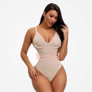 Fast Shipping Wholesale Women Deep V Neck Sleeveless Push up Thong Full Body <b>Shape</b> wear Butt Lifter - Product Image 5