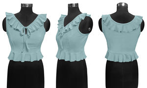 Indian Boutique's Exclusive High Demand Short <b>Tops</b> Comfortable Party Western Wear with <b>Tank</b> Sleeves Premium <b>Knitted</b> Fabric - Product Image 5