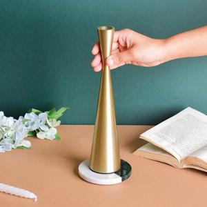 Nouveau Vintage plaqué or finition aluminium métal bougie bâton pilier support Top qualité décoration de la maison pour la décoration de table - Product Image 1