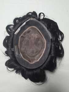 Perruque toupet en cheveux indiens Korian Mono pour hommes, vague naturelle, vague lâche, vague profonde, prothèse capillaire Taz Hair BD - Product Image 6