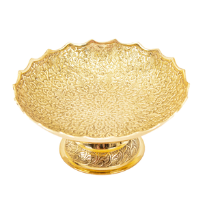 Bol de piédestal en laiton de haute qualité avec gravure polonais fini pour cuisine bol de service de table bol de vaisselle - Product Image 4