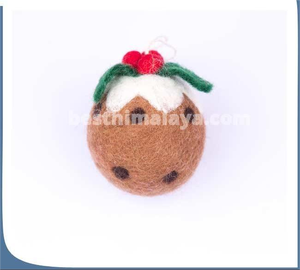 Meilleures ventes : Décoration de Noël suspendue en feutre fait main de l'Himalaya, 4 pouces, motifs fraise, pingouin, lion, pour intérieur, certifiée ISO - Product Image 2