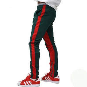 <b>Men's</b> Green <b>Red</b> Side Stripe Sweatpants Elastic Waist Casual Joggers Midweight Knitted Polyester Cotton Autumn Wear - Product Image 6