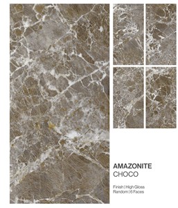 กระเบื้องพอร์ซเลนเคลือบเงาสูงลายช็อกโกแลตอเมซอนไนต์ - Product Image 1