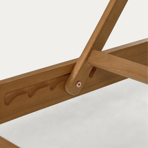 Chaise longue en teck élégante de haute qualité, structure robuste avec roulettes, dossier réglable - Product Image 6
