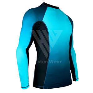 Color degradado Hombres Rash Guards Camisas de compresión Cliente Exigente Top Selling Gym Workout Wear Rash Guard Adultos Niños - Product Image 3