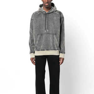 2025 hommes coupe régulière surdimensionné pull à capuche peinture en détresse 380GSM poids lourd lavage à l'acide polaire Vintage 3D 100% coton - Product Image 2