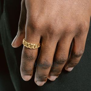 Hip Hop Fine Jewelry for <b>Men</b> 18K Gold Plated Solid 925 <b>Silver</b> Cuban Link <b>Ring</b> Trending Moissanite <b>Rings</b> - Product Image 1
