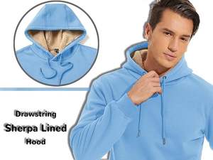 Customized Clothing Men Warm <b>Sherpa</b> <b>Lined</b> Fleece Sweatshirt Hoodie Plain Pullover Custom Fashion Long Sleeve Winter Hoodie - Product Image 5