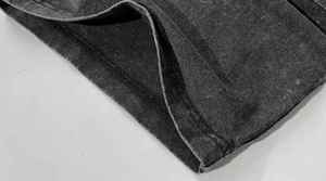 T-shirt à manches longues thermique gaufré double couche en coton lavé à l'acide personnalisé T-shirt en jersey à col rond imprimé et motif de lettres - Product Image 2