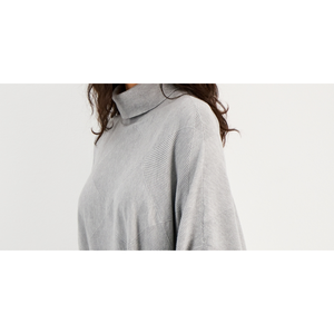 Poncho Maglione Donna Alfani Taglia XL con Collo Alto, Grigio, con Fiocco sul Colletto, Logo Frontale, Casual, Aperto, Traspirante, con Applicazioni per Autunno/Inverno - Product Image 2