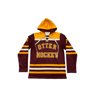 Sudadera con Capucha de Hockey sobre Hielo Extra Grande, Unisex, para Deportes de Invierno, de Alta Calidad, Personalizada, 100% Algodón, Ecológica, con Nombre del Equipo Impreso - Product Image 1