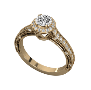 แหวนหมั้นเพชรสังเคราะห์14K สีโรสโกลด์สำหรับผู้หญิงแหวนหมั้นแบบคลาสสิกออกแบบได้ตามต้องการได้รับการรับรองจากห้องปฏิบัติการ - Product Image 1