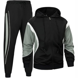 Conjunto Deportivo de Dos Piezas para Hombre, Transpirable, de Forro Polar, para Gimnasio, Fitness, Entrenamiento, Estampado, Informal, Sólido, con Cuello Alto y Cierre de Cordón - Product Image 4