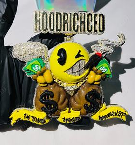 925 Silver <b>Gold</b> Plated VVS Moissanite Diamonds High Quality New Customized Iced Out Hand Setting Enamel Cartoon Pendants <b>for</b> <b>Men</b> - Product Image 1