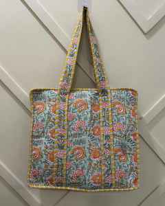 Wholesale Lot of Indian Handmade Block Printed Tote Bag <b>Quilted</b> Bag Carry Beautiful Shopping Tote Bag. - Product Image 3