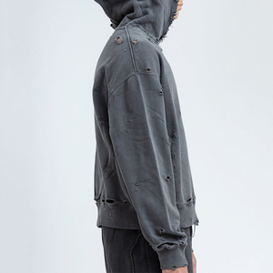 เสื้อมีฮู้ดซักแบบวินเทจใส่ได้ทั้งชายและหญิง500gsm ผ้าฝ้ายเฮฟวี่เวท100% กำหนดได้เอง - Product Image 5