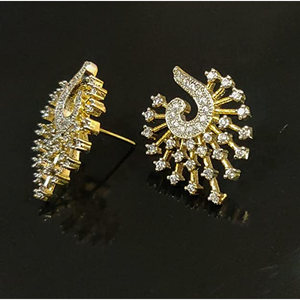 Épingle à cheveux de mariée en diamant blanc motif paon - Product Image 4