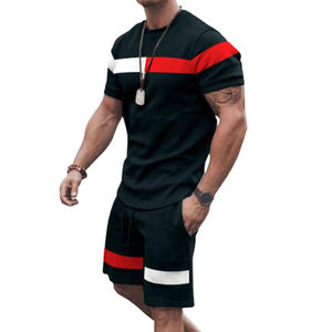 Ensemble 2 pièces d'été pour hommes, t-shirt imprimé respirant en coton à séchage rapide, short assorti, services OEM ODM disponibles - Product Image 3