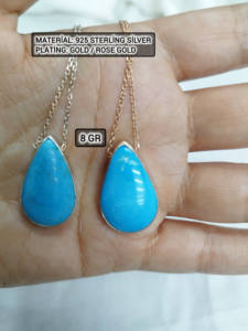 Handmade 925 Sterling Silver Modern Pendant Necklace with Tassel Oval Design Gold Plated Option Necklace & <b>Bracelet</b> <b>Set</b> - Product Image 6