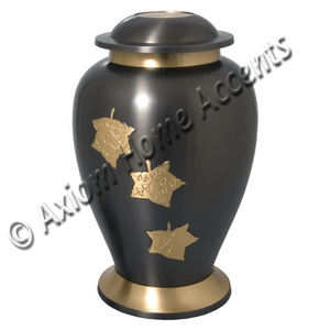 Urne funéraire luxueuse en laiton avec caractéristiques personnalisables et appel intemporel pour un hommage d'amour par Axiom Home Accents - Product Image 1