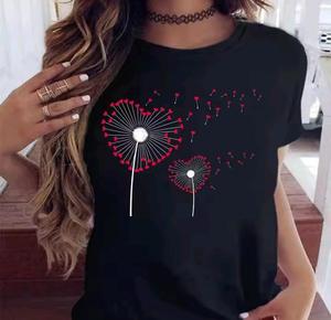 Camiseta Lisa Barata para Mujer, de Manga Corta, Elástica, Lavable, con Estampado Bonito, Informal, con Cuello Redondo - Product Image 2