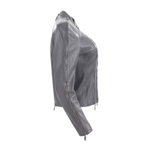 Veste en cuir véritable pour femmes, nouveau design, style en gros, veste en cuir véritable coupe-vent, vêtements pour femmes - Product Image 3