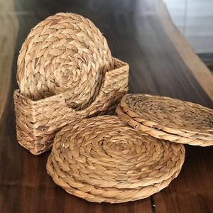 Chargeur Vintage en jonc de mer tissé, napperons, supports pour assiettes à dîner, décoration murale - Product Image 5