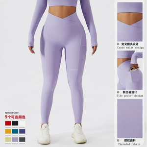 New Winter Lulu Yoga Pants Thread <b>Pocket</b> High Waist Fitness Lulu Yoga <b>Leggings</b> Tight Peach Butt Lift Running Sports <b>Leggings</b> - Product Image 3