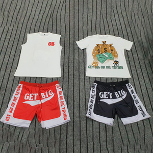 Camiseta sin mangas unisex personalizada, conjunto de dos piezas, camisetas sin mangas de verano, pantalones cortos, chándal, última moda, conjunto de camisas y pantalones cortos para hombre - Product Image 1